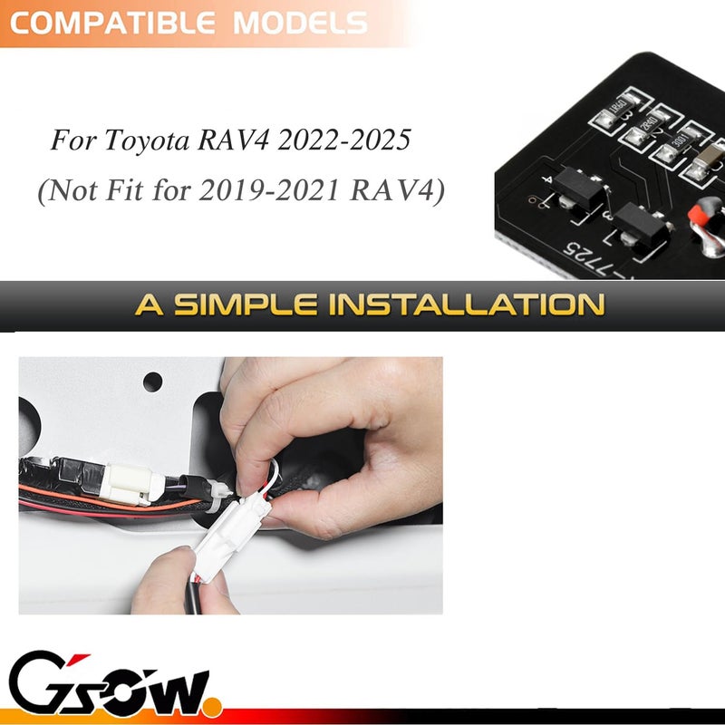 GSOWO ضوء حجرة الأمتعة LED GSOWO لسيارة تويوتا RAV4 2022 2023 2024 2025، مصابيح شحن، مصباح زينة جوي، إكسسوارات RAV4، إضاءة سقف الصندوق، 1 قطعة، أبيض - Image 5