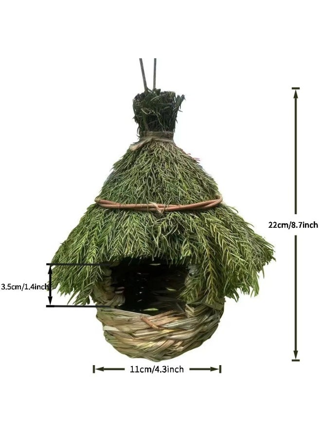 Handcrafted Woven Grass Bird Nest Garden Decoration, Natural Grass Bird Nest - Image 1