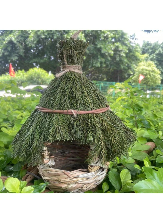 Handcrafted Woven Grass Bird Nest Garden Decoration, Natural Grass Bird Nest - Image 2