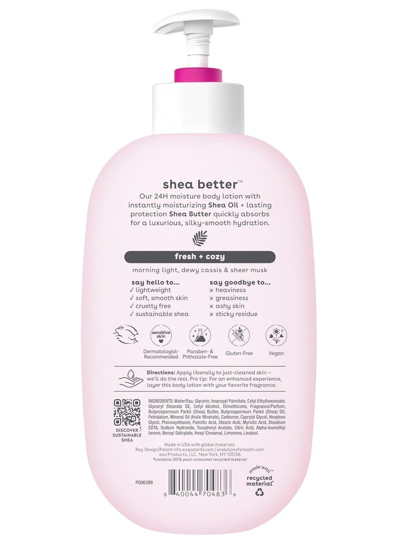 eos Shea Better Body Lotion Fresh & Cozy, 24-Hour Moisture Skin Care, Lightweight & Non-Greasy, Made with Natural Shea, Vegan, 16 fl oz - Image 2