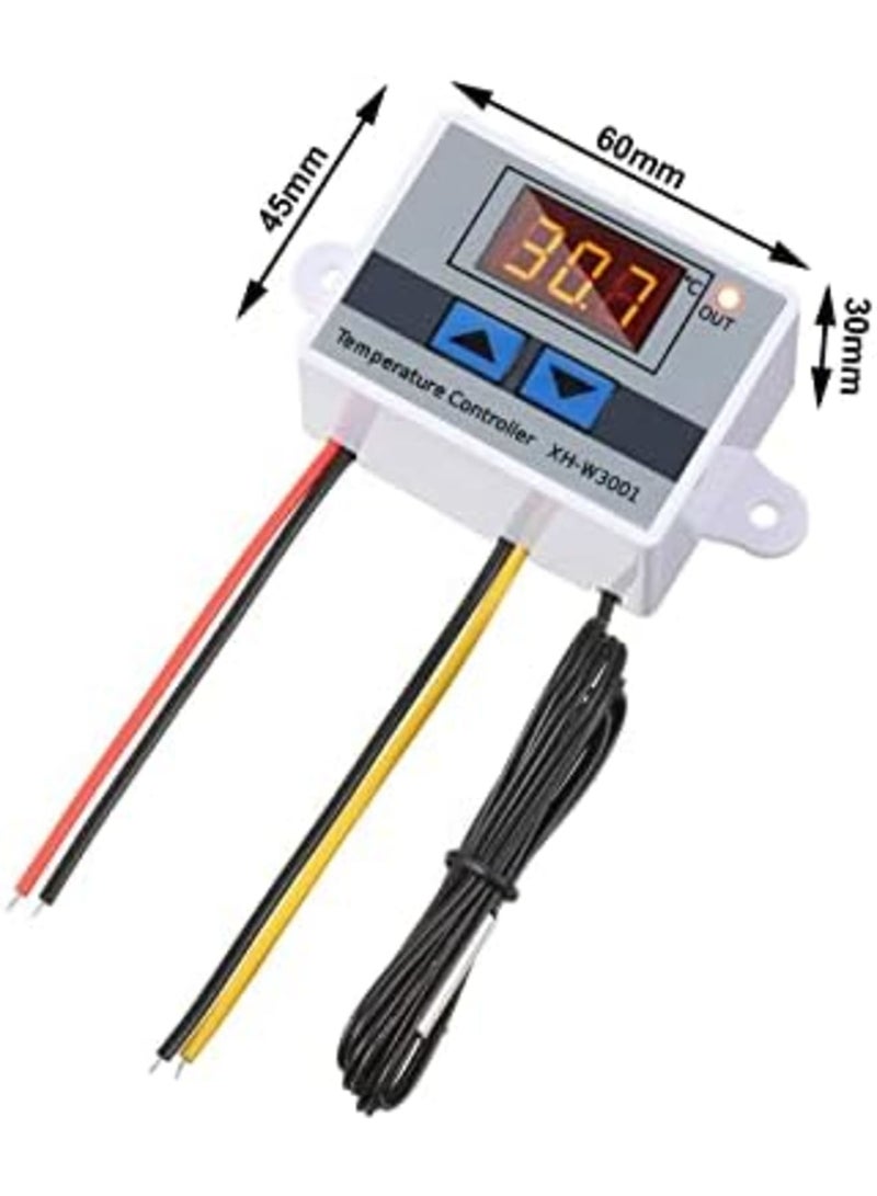 Luckam Digital LED Temperature Controller Module Digital Thermostat Switch with Waterproof Probe Programmable Heating Cooling Electronic Thermostat Range from -50℃ to 110℃ (12V 10A 120W) (2 Pieces) - Image 3
