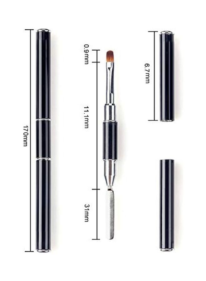 NIBEMINENT Poly Nail Extension Gel Brush And Picker Pusher Black/Silver - Image 4