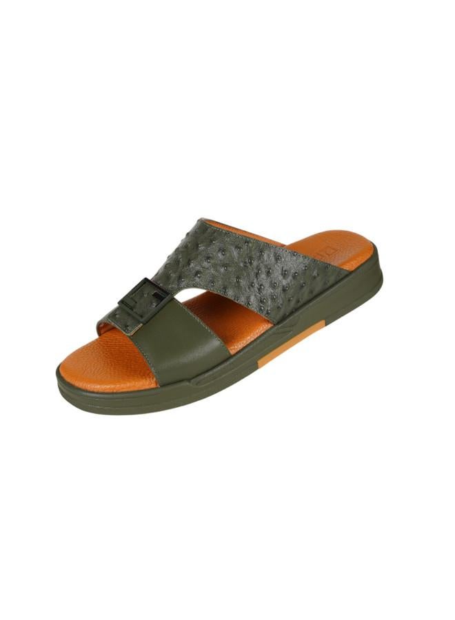 barjeel uno 008-3647 Barjeel Uno Mens Arabic Sandals MSA132 Olive - Image 1