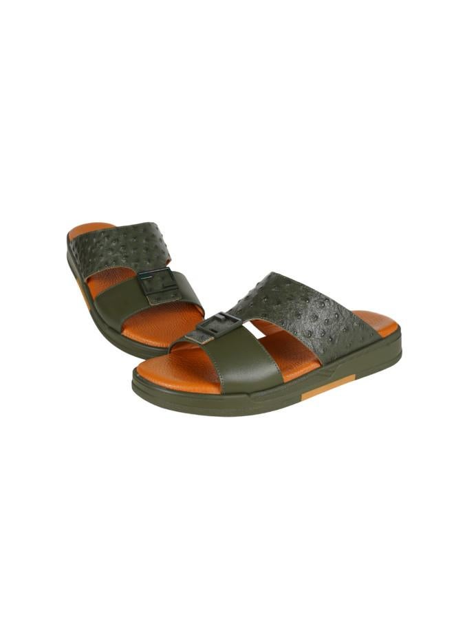 barjeel uno 008-3647 Barjeel Uno Mens Arabic Sandals MSA132 Olive - Image 3