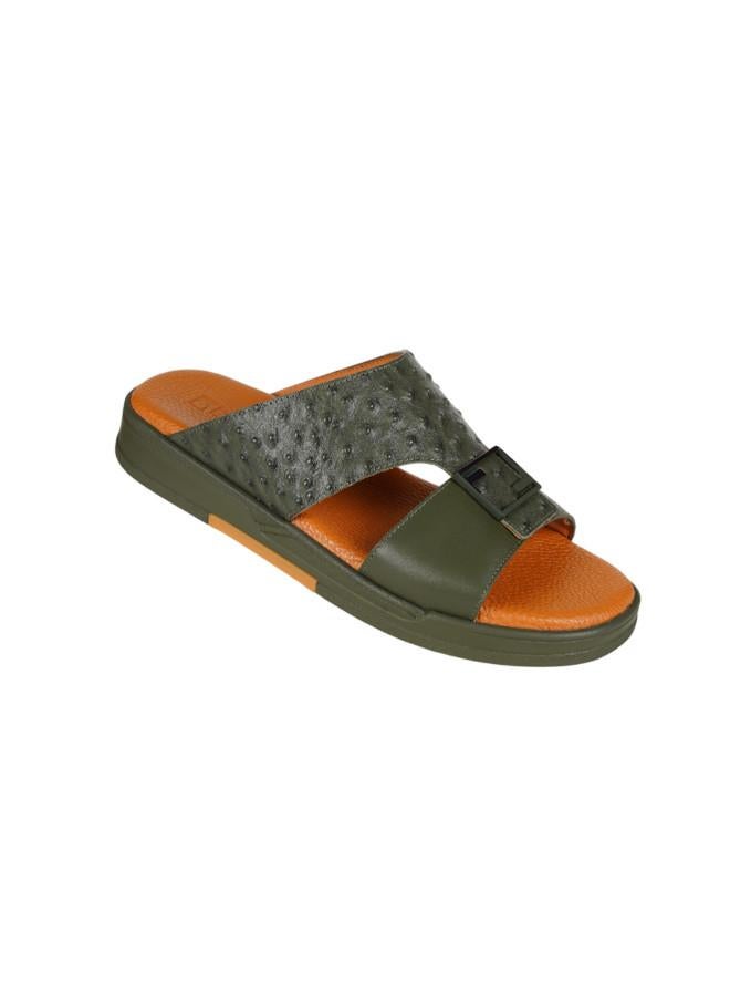 barjeel uno 008-3647 Barjeel Uno Mens Arabic Sandals MSA132 Olive - Image 2