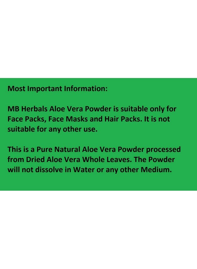 MB Herbals Aloe Vera Powder 3.5 oz / 100 Gram | Aloe barbadensis Powder | Natural Skin Moisturizer | Promotes Hair Growth | for External Use Only - Image 3