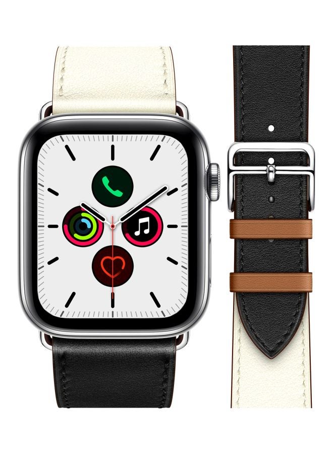 Perfii Replacement Band For Apple Watch Series 5/4/3/2/1 40/38mm Black/White - Image 2