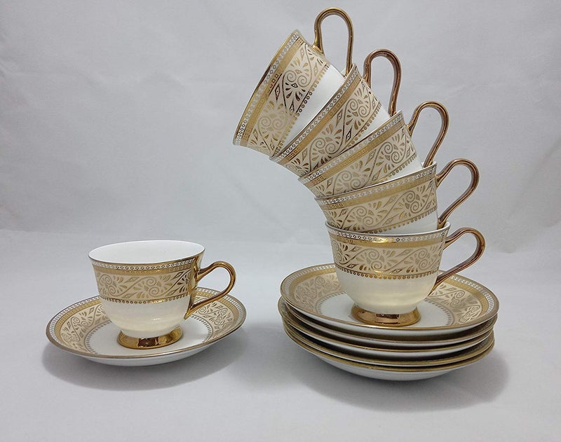 SkyKey Tea Cups Set of 12 Bone China, Multicolour - Image 2