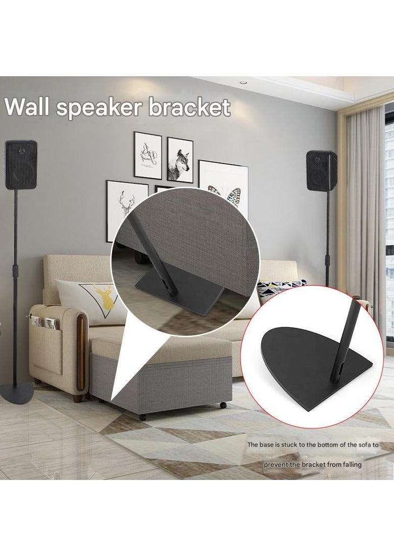 FlashHawk 2 Pcs Adjustable Height Speaker Stand - Extends 80cm to 145cm Great for Rear Surround Sound- Black - Image 3