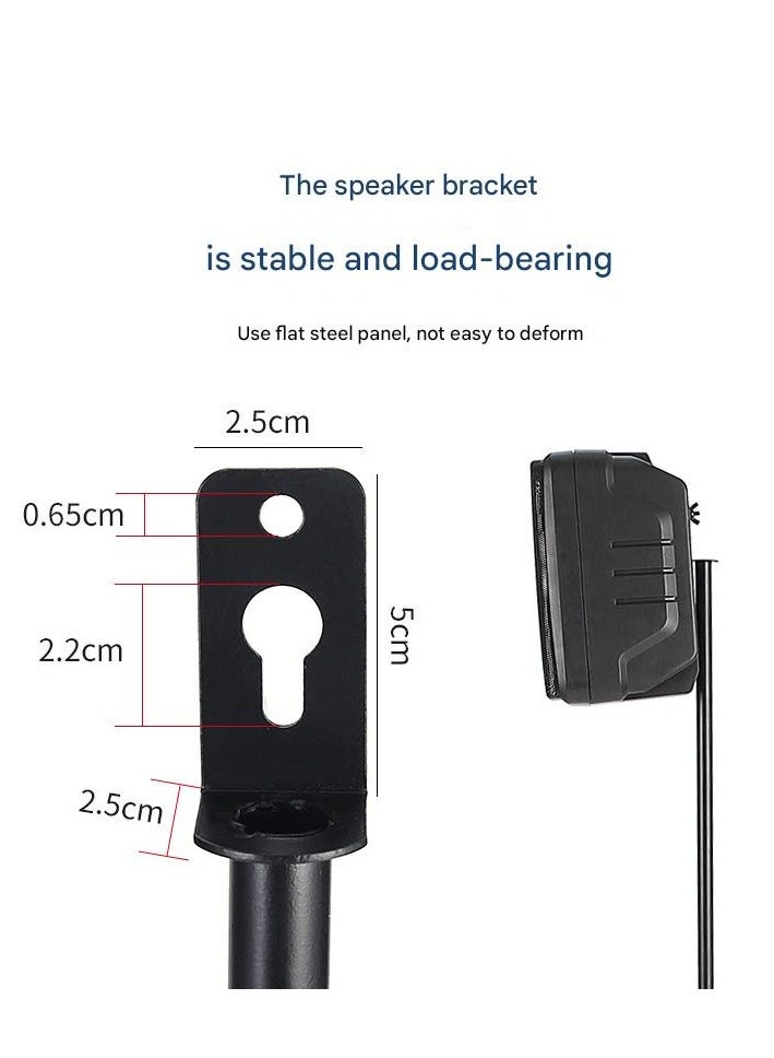 FlashHawk 2 Pcs Adjustable Height Speaker Stand - Extends 80cm to 145cm Great for Rear Surround Sound- Black - Image 5