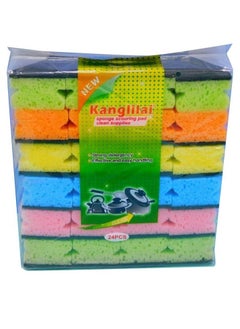 Kanglilai 24-Piece Dishwashing Sponge & Scouring Pad Set – High-Density, Double-Sided Scrub Pads for Kitchen & Bathroom (Multi-Color, 9.5 x 7 x 4.5 cm)  - Image 1