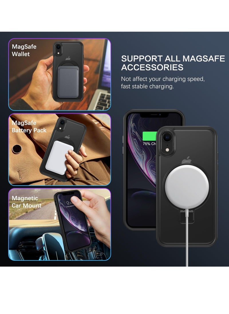 Eligo iPhone XR MagSafe Case with Magnetic Invisible Stand,【Full Shockproof Protection】Matte Back Phone Cover with Magnet Kickstand for Apple XR (2018)(Black)  - Image 2