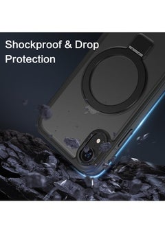 Eligo حافظة مغناطيسية لهاتف iPhone XR مع حامل غير مرئي، متوافقة مع غطاء حماية مقاوم للصدمات MagSafe، حافظة هاتف نحيفة شفافة غير لامعة مع مغناطيس لهاتف Apple XR (2018) (أسود)  - Image 3