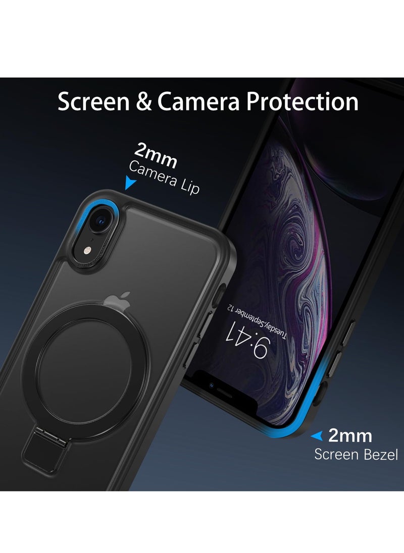 Eligo iPhone XR MagSafe Case with Magnetic Invisible Stand,【Full Shockproof Protection】Matte Back Phone Cover with Magnet Kickstand for Apple XR (2018)(Black)  - Image 4