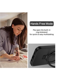 Eligo حافظة مغناطيسية لهاتف iPhone XR مع حامل غير مرئي، متوافقة مع غطاء حماية مقاوم للصدمات MagSafe، حافظة هاتف نحيفة شفافة غير لامعة مع مغناطيس لهاتف Apple XR (2018) (أسود)  - Image 5