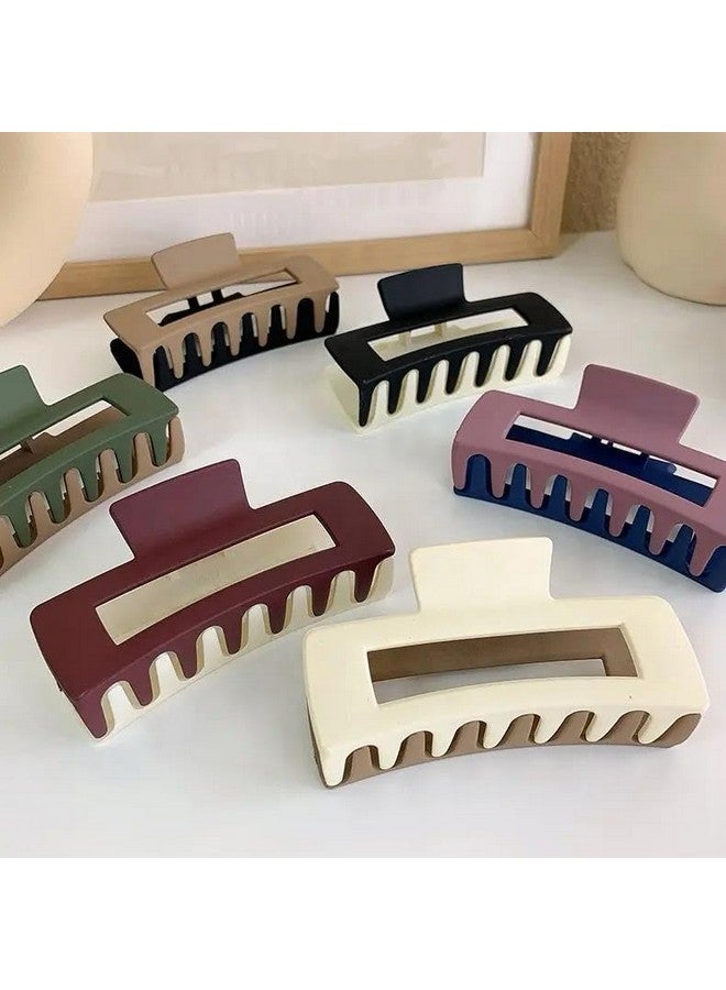 Radhya Accessories ملحقات راديا مشابك شعر ذات لونين بتشطيب غير لامع للنساء مشابك شعر للبنات مشابك شعر أكريليك للبنات والنساء (عبوة من 2) (شكل مستطيل) - Image 2