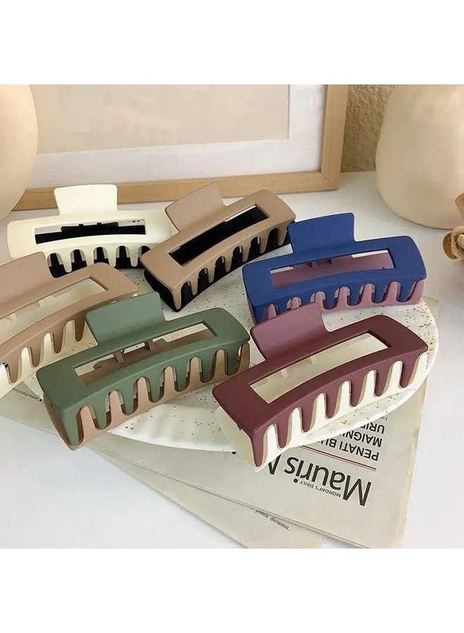 Radhya Accessories ملحقات راديا مشابك شعر ذات لونين بتشطيب غير لامع للنساء مشابك شعر للبنات مشابك شعر أكريليك للبنات والنساء (عبوة من 2) (شكل مستطيل) - Image 4