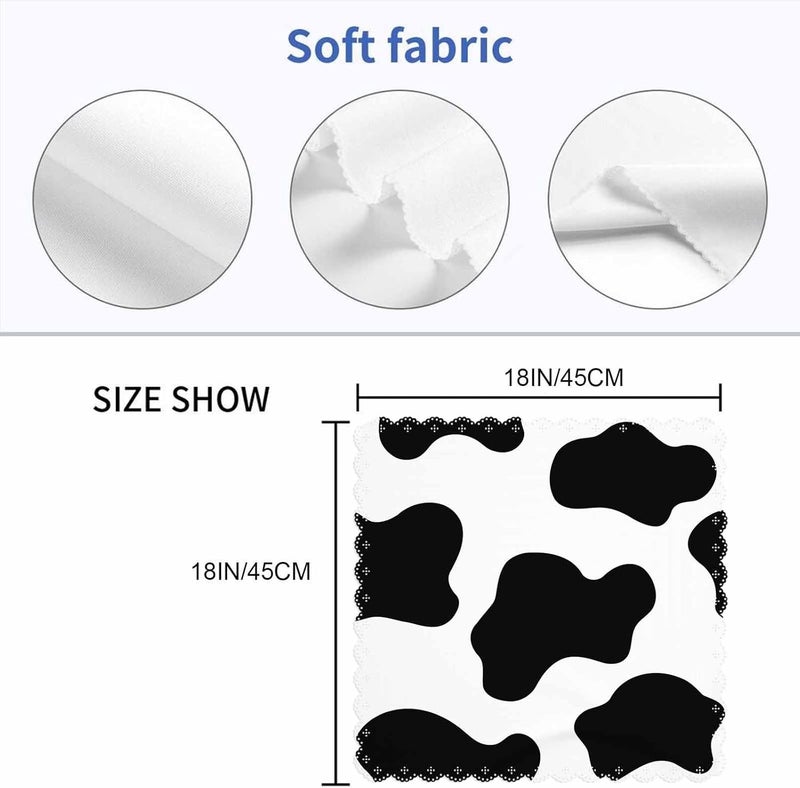 Yibeas Milk Cow Spots Napkins Cloth Washable Set of 4 Animal Skin Texture Polyester Kitchen Dinner Napkins for Holiday Festive Wedding Decor 18 x 18 inch - Image 2