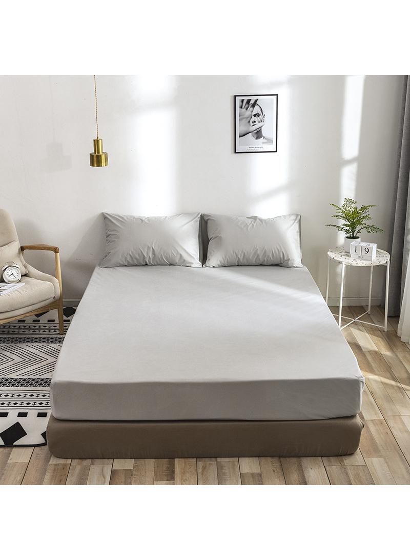 Y&D 3-Piece Solid Color Bed Sheets Set Waterproof Breathable Mattress Cover  - Image 1