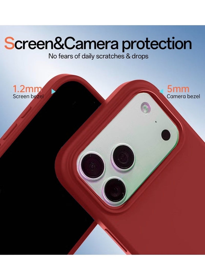 دبليو تيك غطاء سلكوني ناعم لآيفون 17 برو ماكس 5G 2025 (MCRPSN) - أحمر - Image 3