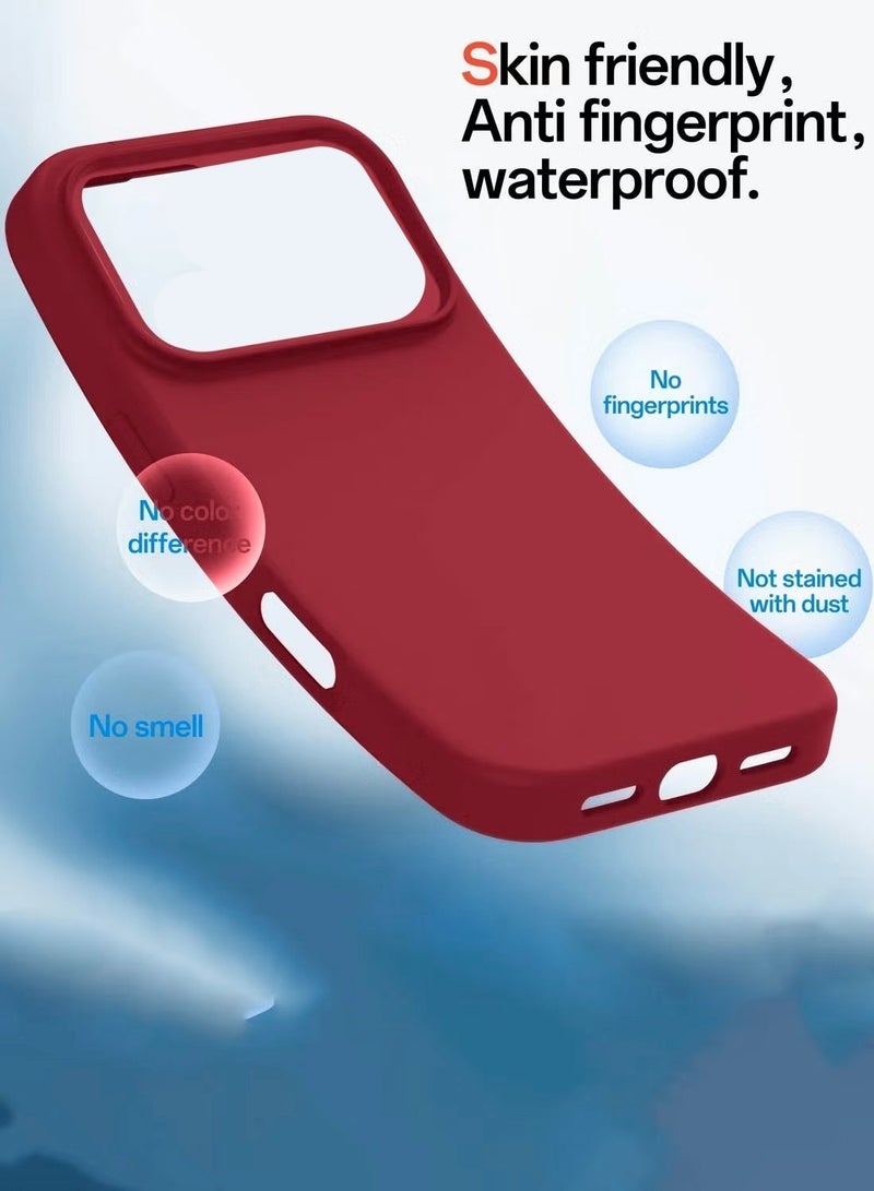 دبليو تيك غطاء سلكوني ناعم لآيفون 17 برو ماكس 5G 2025 (MCRPSN) - أحمر - Image 4