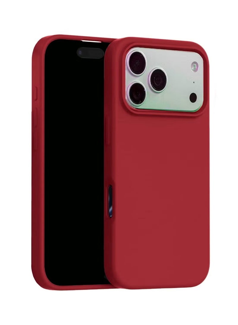 Wtech Apple iPhone 17 Pro Max 5G 2025 Soft Liquid Silicone Case Cover (MCRPSN) - Red