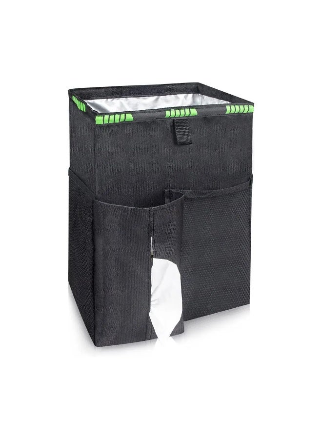 Hanging Car Trash Can,Foldable Trash Bag with Pockets,Waterproof Car Garbage Bin,Automotive Storage Organizer for Car Seats, Travel and Camping Use - Image 3