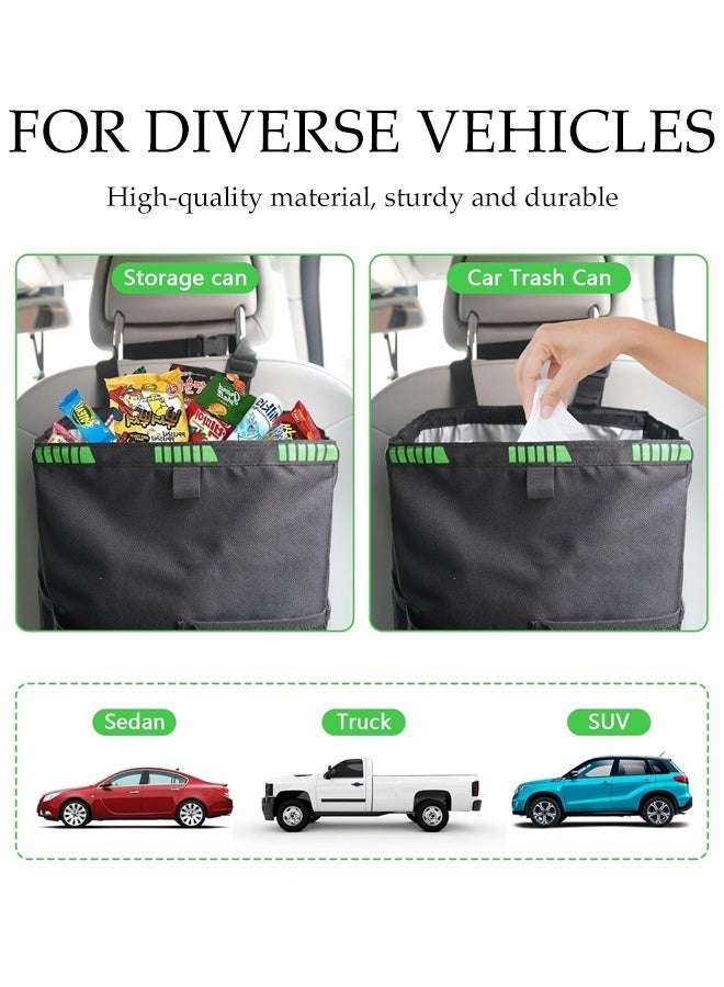 Hanging Car Trash Can,Foldable Trash Bag with Pockets,Waterproof Car Garbage Bin,Automotive Storage Organizer for Car Seats, Travel and Camping Use - Image 2