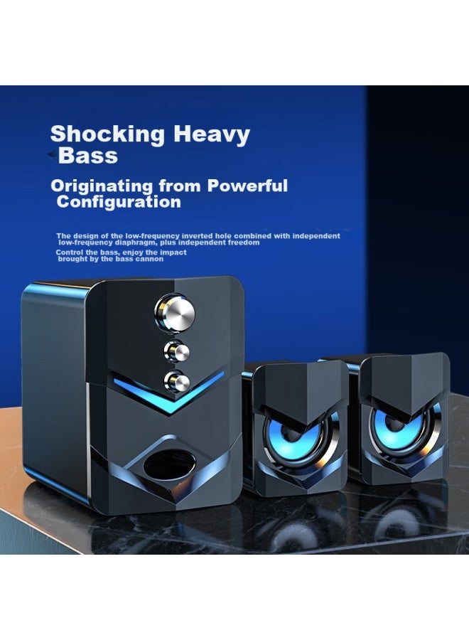 SADA Computer Speakers, Desktop Subwoofer, Home 2.1 System, Small Speakers, High-quality Sound, Large Volume, Usb Wired, For Mobile Phones And Laptops, Speaker D-222 - Image 3