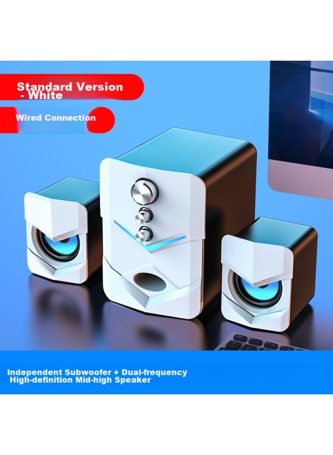 SADA Computer Speakers, Desktop Subwoofer, Home 2.1 System, Small Speakers, High-quality Sound, Large Volume, Usb Wired, For Mobile Phones And Laptops, Speaker D-222 - Image 1