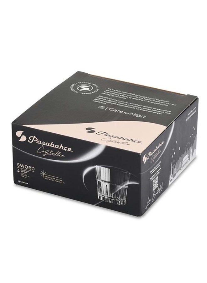 Paşabahçe Pasabahce Crystallin Sword Tumbler 200cc – 4-Piece Glass Set GB - Image 3