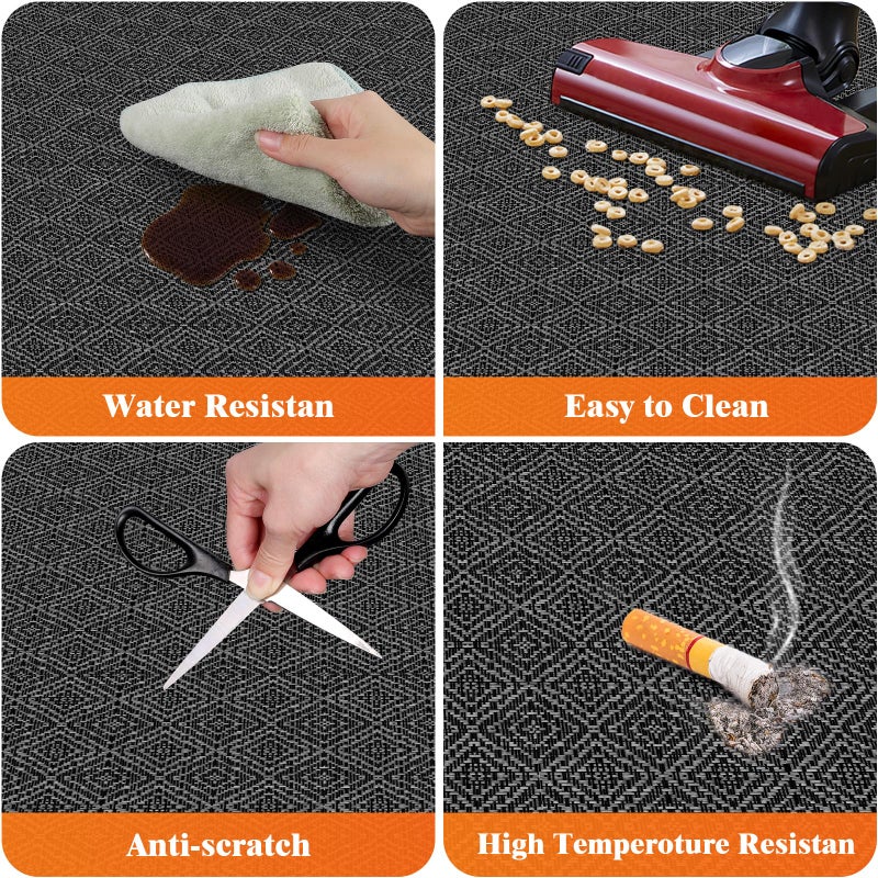 KMAT Office Chair Mat, 36x48in Heavy Duty Hardwood/Tile Floor Protector, Floor Mat Computer Desk Mat for Rolling Chairs, Work, Study, Office, Black - Image 5