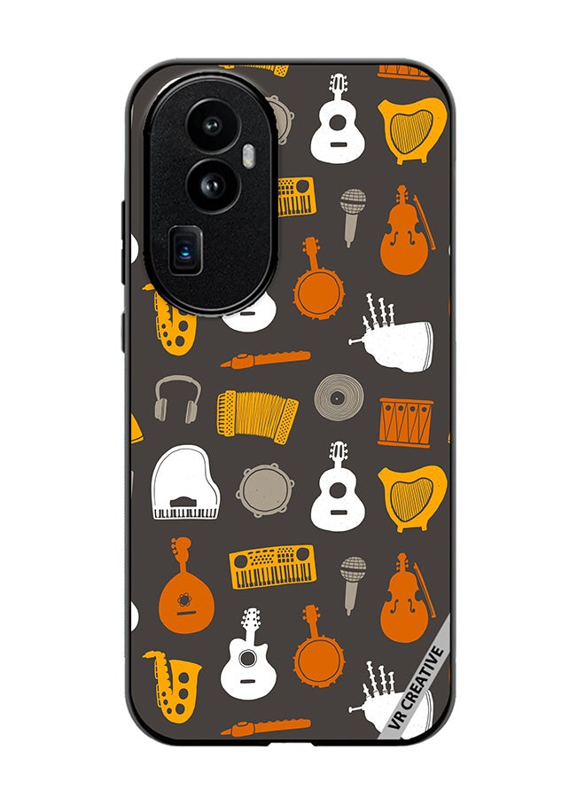VR CREATIVE Protective Case Cover For Oppo Reno 10 Pro Plus Musical Instruments Flat Design Multicolour - Image 1
