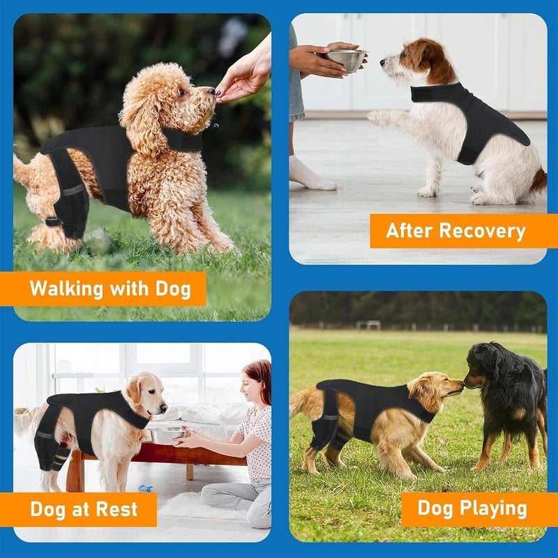 Knee Brace for Dogs,Adjustable Knee Sleeve | Dog Back Leg Brace with 4 Metal Stabilizers | for Hiking Exercise Outdoor Activities Park Beach Travel Home - Image 4
