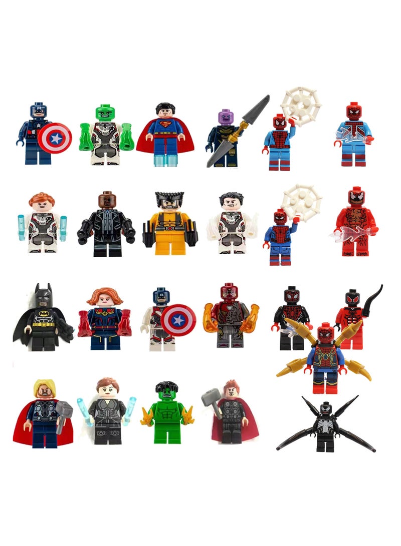 general 24 Avengers cute cartoon minifigure toys, 24 digital countdown mystery box building blocks, perfect for fans children's birthday party gifts - Image 3