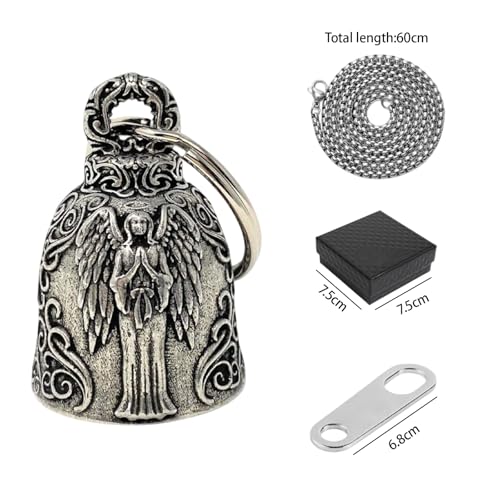 CartHome 4 Pcs Guardian Bell Set, Angle Guardian Bell for Bike Car Motorcycles Guardian Bells Keychain Suitable Custom Bike Builds Motorcycle Handlebars Bicycle Frames Trip Essentials Handlebars - Image 2