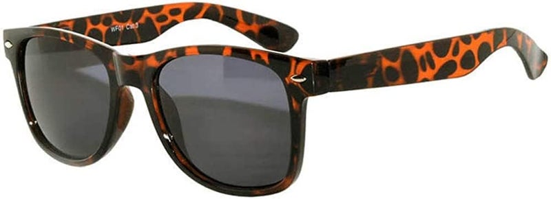 OWL Classic Vintage Sunglasses 80s Style with Clear Lens, Smoke Lens Nerdy Colorful Frames - Image 1