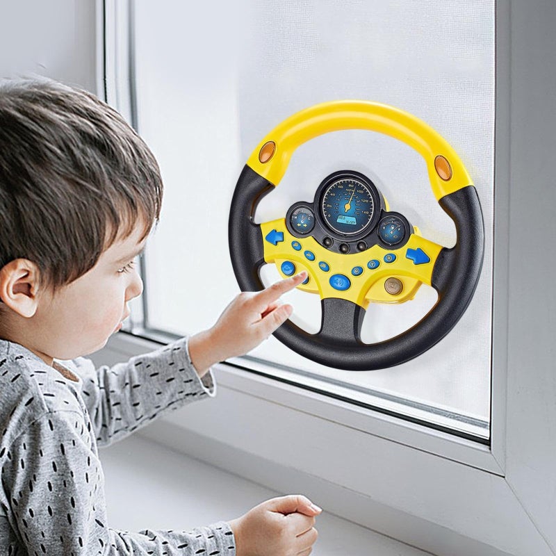 Baby Steering Wheel Toy For Kids With Realistic Car Sounds Lights - Rotatable Simulation Driving Play Wheel For Early Traffic Learning - Image 5
