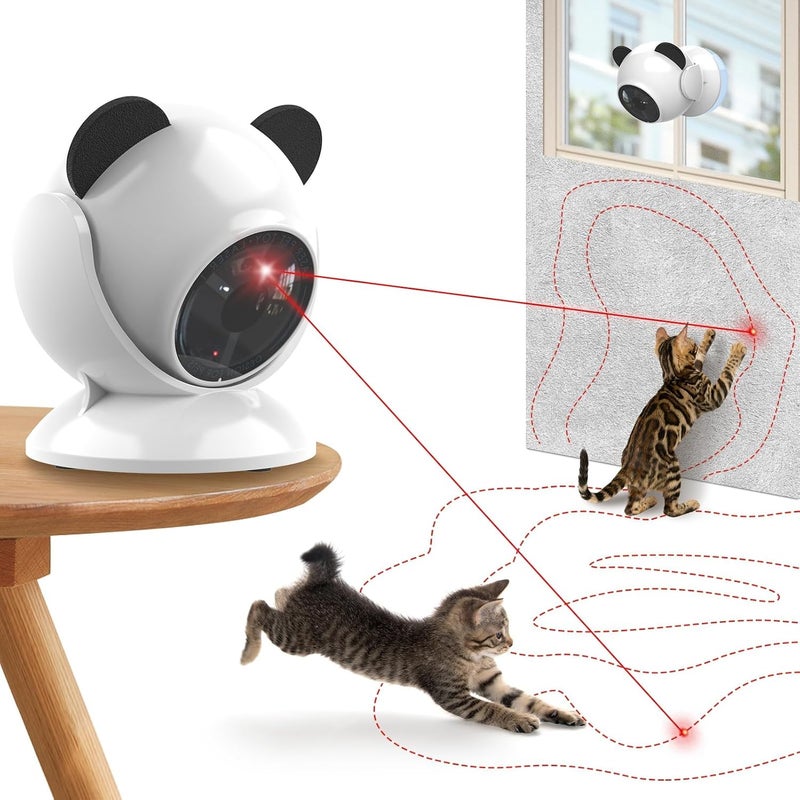 Laser Cat Toys for Indoor Cats, Automatic Cat Laser Toy with Random Trajectory, Suction Cup Design, Run Quiet, USB Rechargeable, 3 Speed Modes & Smart Standby - Image 1