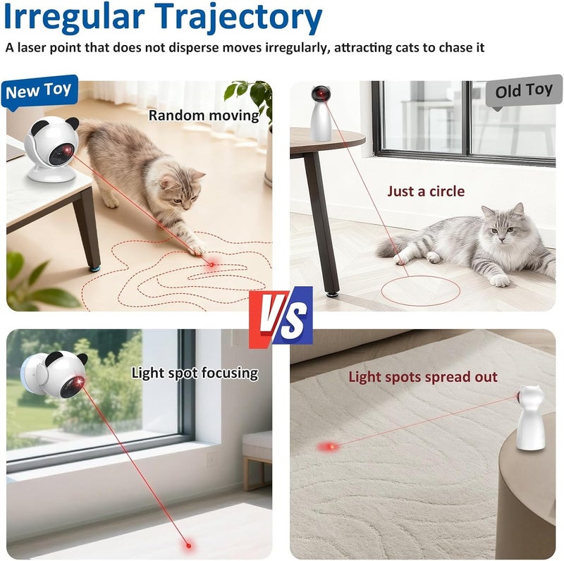 Laser Cat Toys for Indoor Cats, Automatic Cat Laser Toy with Random Trajectory, Suction Cup Design, Run Quiet, USB Rechargeable, 3 Speed Modes & Smart Standby - Image 4