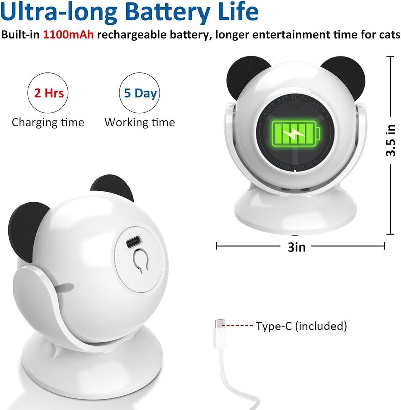 Laser Cat Toys for Indoor Cats, Automatic Cat Laser Toy with Random Trajectory, Suction Cup Design, Run Quiet, USB Rechargeable, 3 Speed Modes & Smart Standby - Image 2