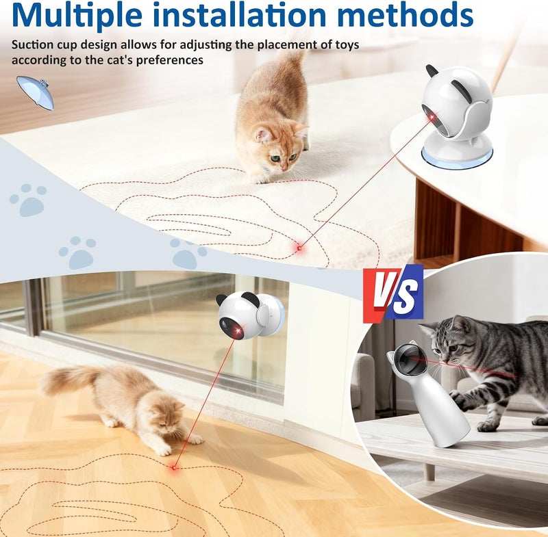Laser Cat Toys for Indoor Cats, Automatic Cat Laser Toy with Random Trajectory, Suction Cup Design, Run Quiet, USB Rechargeable, 3 Speed Modes & Smart Standby - Image 3