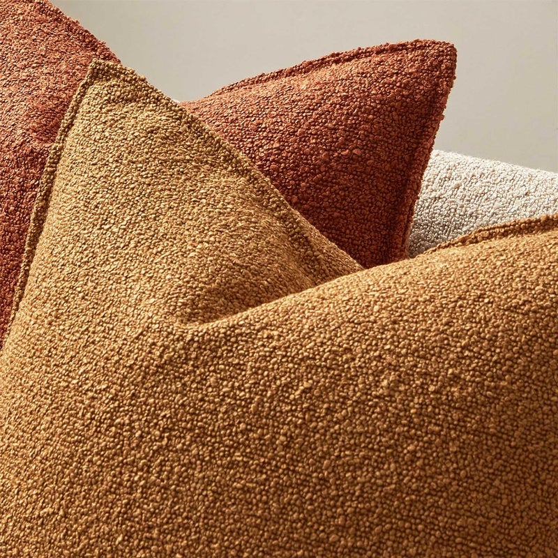 JUSPURBET Mustard Yellow Boucle Throw Pillow Covers 20x20 inch Set of 2 for Couch Bedroom Sofa Living Room Decorative Soft Thick Textured Cushion Covers Boho Pillow Cases with Hidden Zipper - Image 5