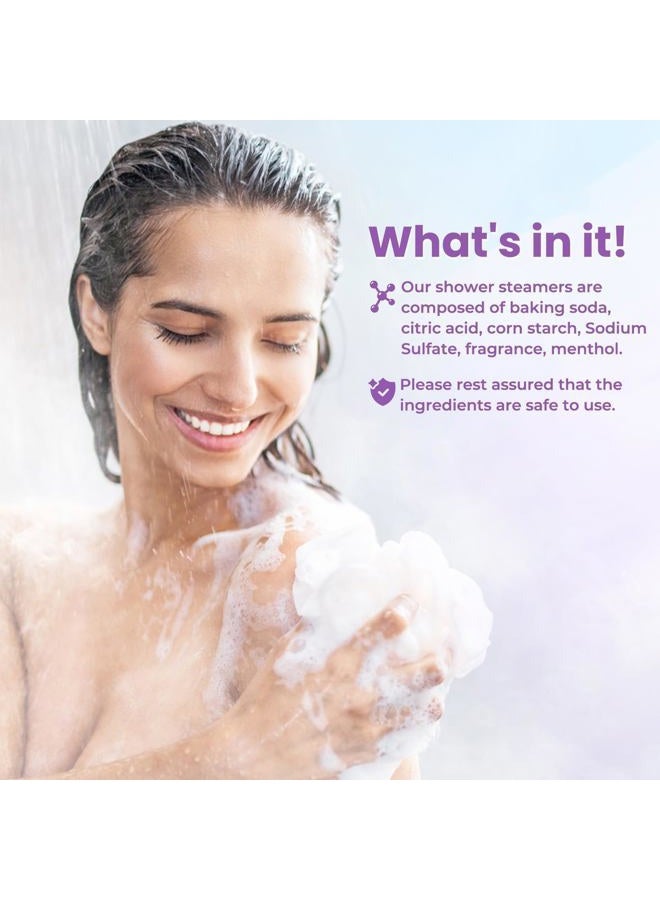 CalmNFiz Shower Steamers 8 Scents - Shower & Bath Bombs with Organic & Natural Fragrances for Teens and Adults - Birthday, Mother's Day Gift for Women Who Have Everything（Purple） - Image 5