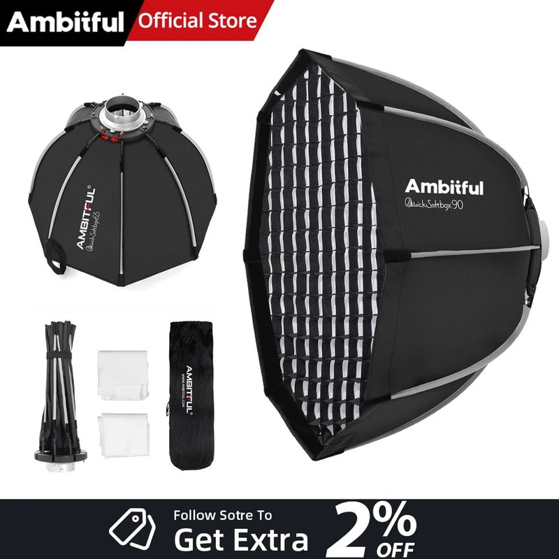 أمبيتيفول صندوق إضاءة ناعم Ambitful, 90cm Flash Bracket - Image 2