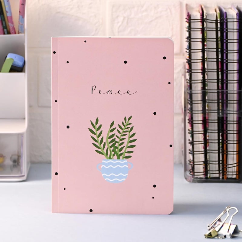 Articious Slim Diary, 14 cm x 21 cm Notebook Hardbound, Lightweight, Multi Colours Diaries (96 Pages, 80 GSM) (Pink, Set of 1) - Image 1