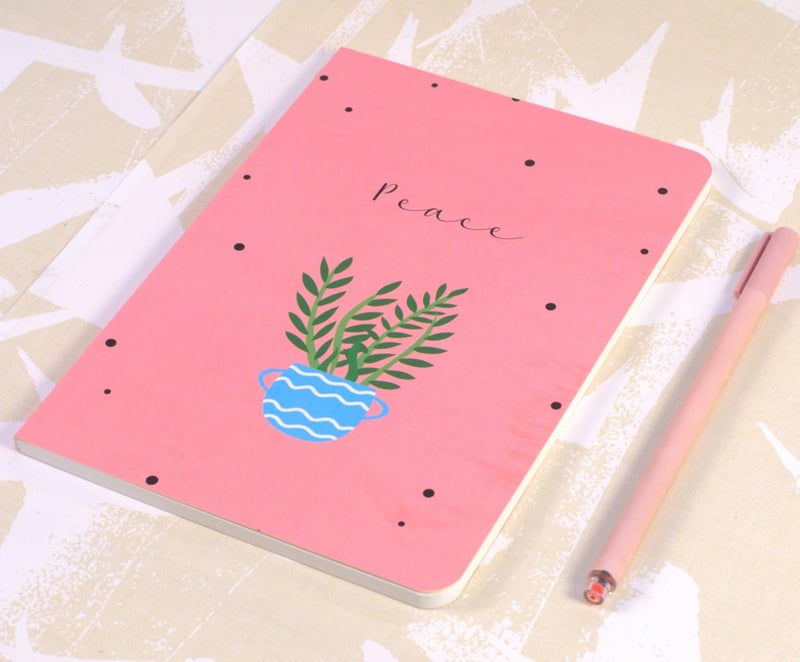 Articious Slim Diary, 14 cm x 21 cm Notebook Hardbound, Lightweight, Multi Colours Diaries (96 Pages, 80 GSM) (Pink, Set of 1) - Image 3