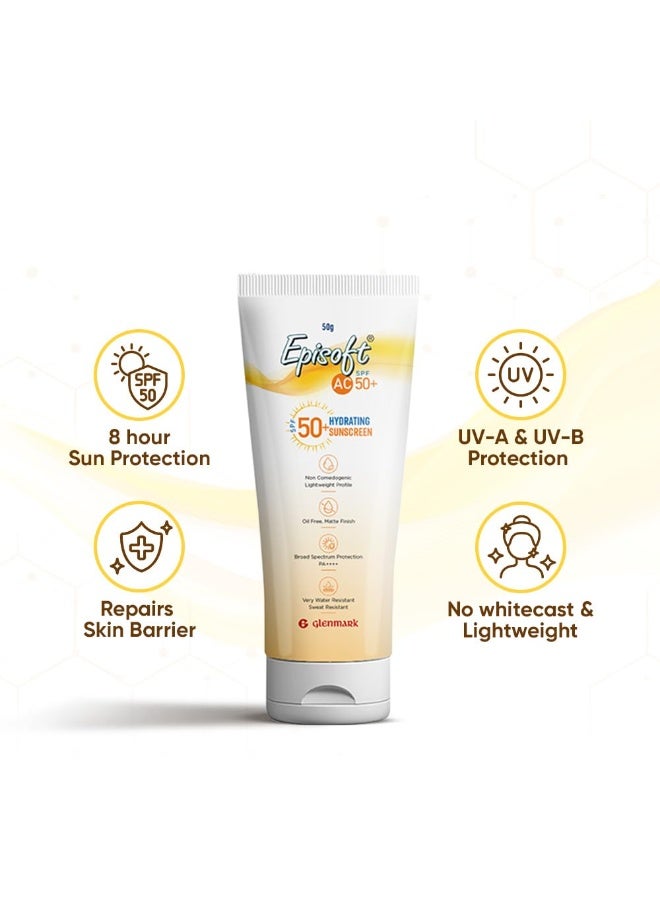 إيبيسوفت واقي الشمس Episoft AC SPF 50+ | ترطيب فائق | حماية من الأشعة فوق البنفسجية A وB، مقاوم للماء والعرق | خفيف الوزن | بفوائد مضادة للشيخوخة | مناسب لجميع أنواع البشرة | لا يترك طبقة بيضاء | 50 غرام - Image 3