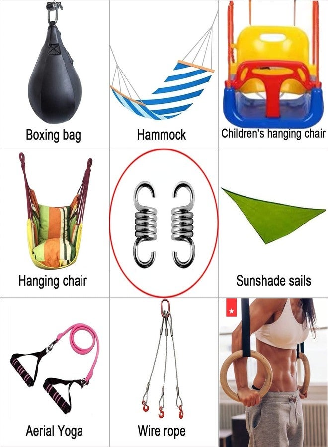 WILD MAN Heavy Duty 1100LBS Capacity 4INCH Spring Hammock Chair - Porch Swing Suspension Hanger for Hammock, Boxing Bag, Hanging Chair, Gym, Patio - 2 Pieces - Image 5
