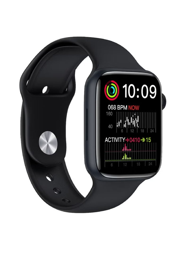 C idea CW7 Pro Black Aluminum Case with Sport Band 1.69-Inch 45MM Smart Watch with Magnetic Fast Charger Pro (Black)  - Image 3